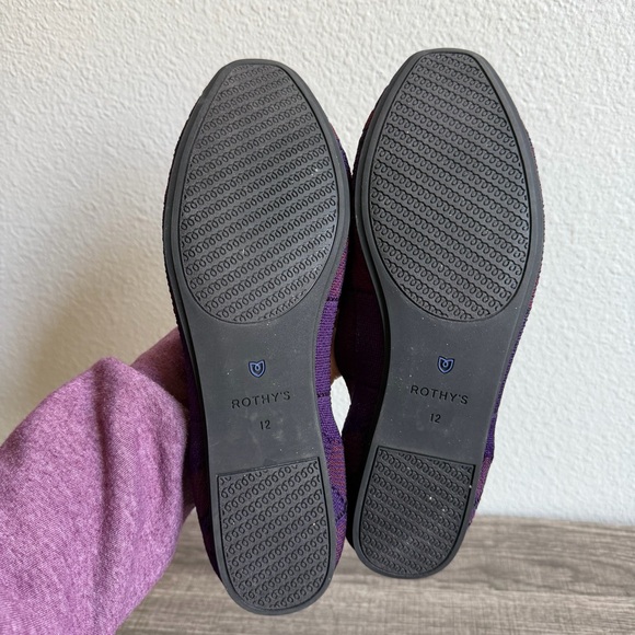 Rothy's The Square Flats in Cranberry Plaid Women’s Size 12 Purple Pink - Picture 9 of 9